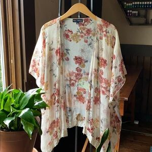Floral Sheer & Lace Coverup/Cardigan